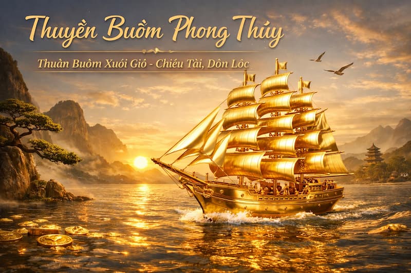 Thuyền buồm phong thủy – Biểu trưng của hành trình thuận buồm xuôi gió và khát vọng vươn xa